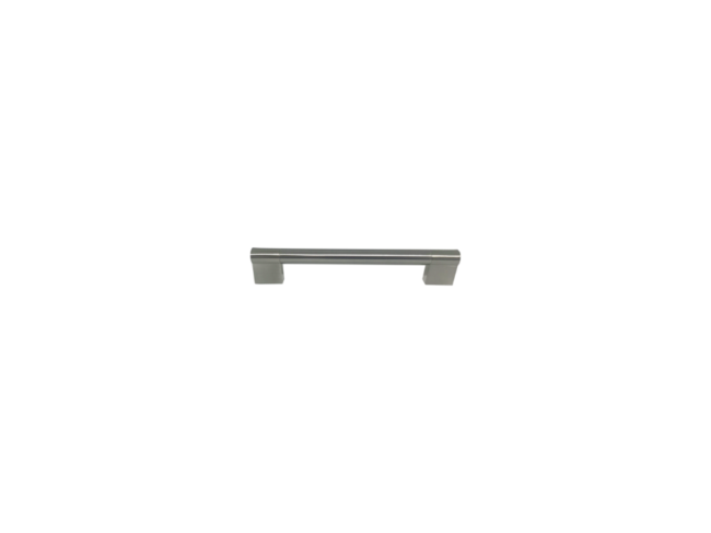 SATIN NICKEL    Contemporary Slim Rounded Pull    Overall Length: 6-13/16"    Center to Center: 160 mm