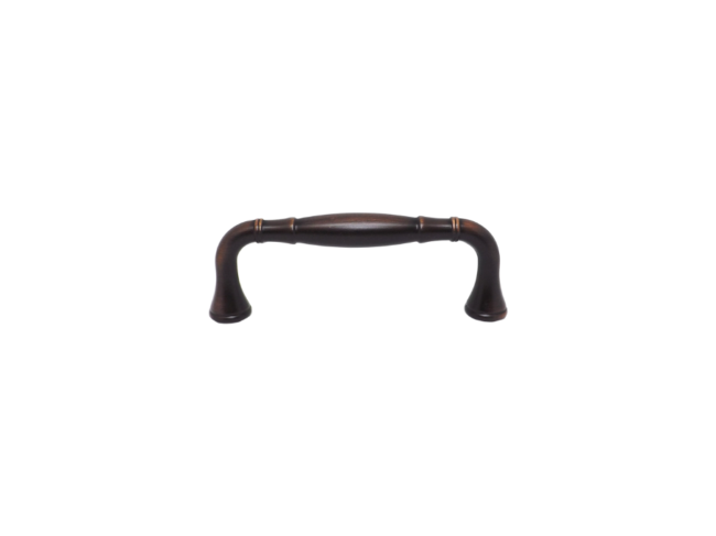 OIL RUBBED BRONZE Traditional Beveled Pull Overall Length: 4-13/32" Center to Center: 96mm