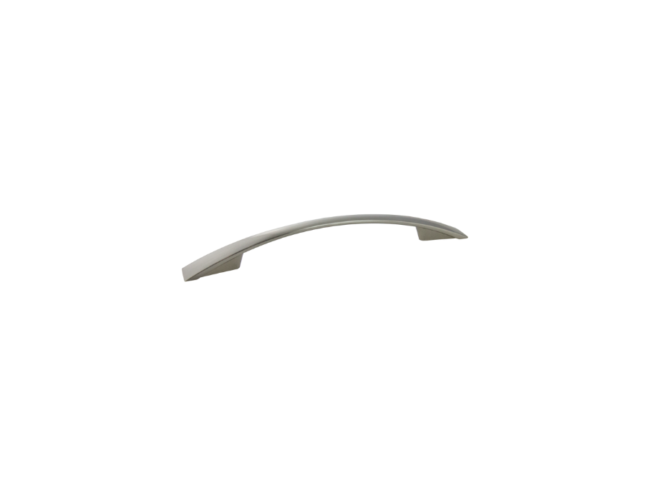 SATIN NICKEL    Modern Bow Pull    Overall Length: 6-3/4"    Center to Center: 128mm