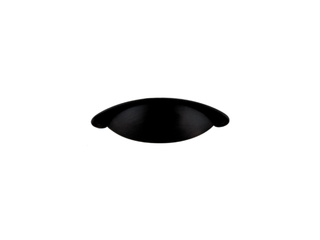 MATTE BLACK Traditional Cup Pull Overall Length: 5" Center to Center: 3"