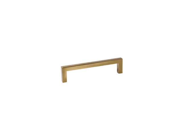 ROSE GOLD    Modern Square Pull    Overall Length: 5-1/2"    Center to Center: 128mm