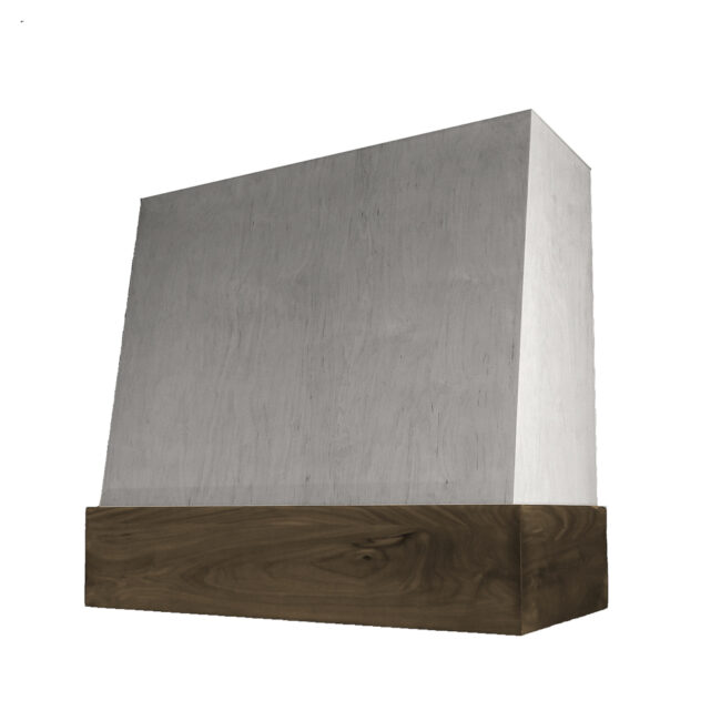 Wilmington Angled Walnut Stained Band Smooth Wood Hood 42Wx36H